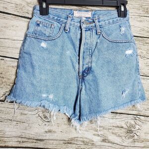 Vintage Guess Shorts Womens 28 Blue Denim Hot Pants Shorty Jorts Cut Offs VTG